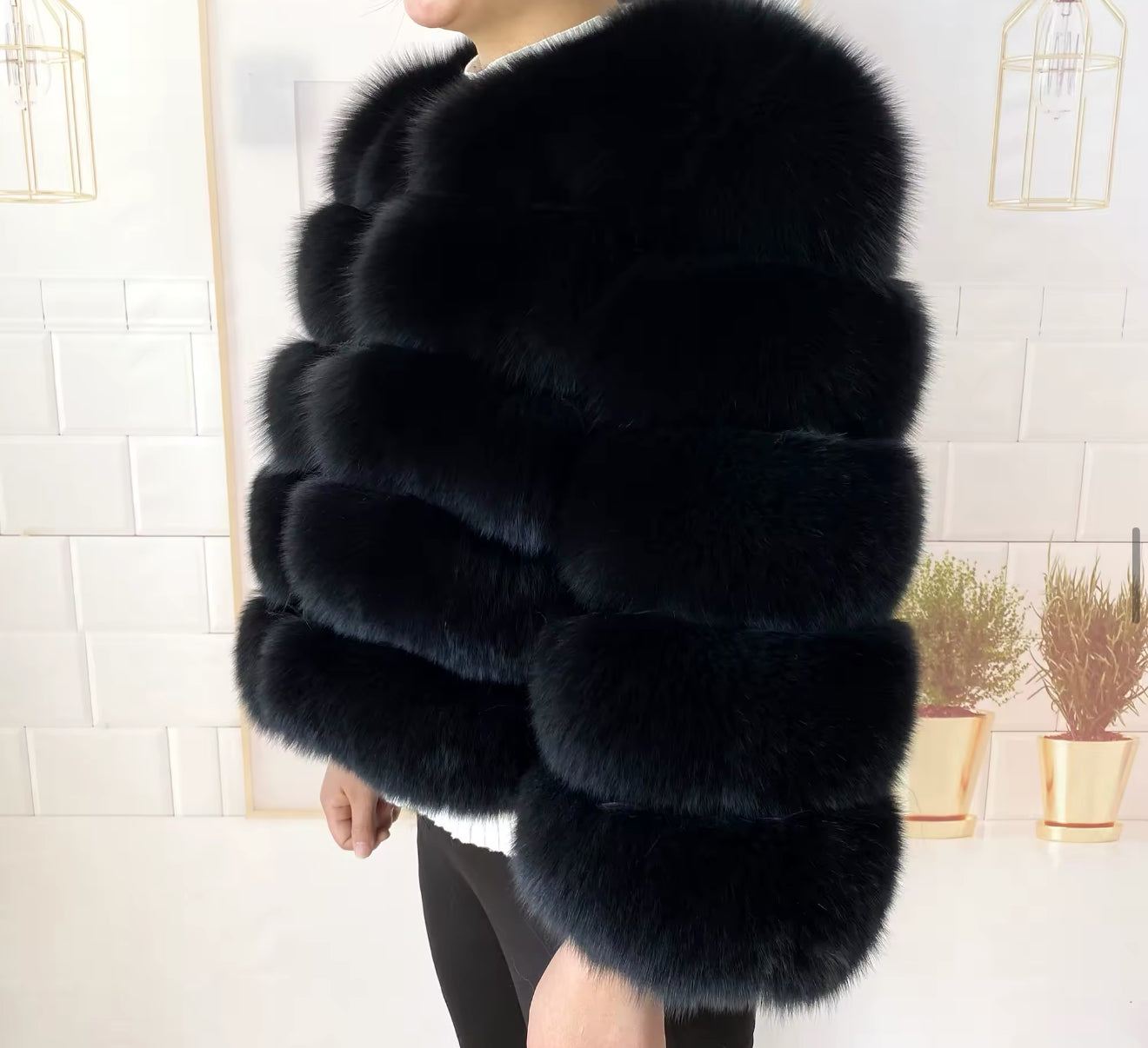 BLACK FOX FUR COAT