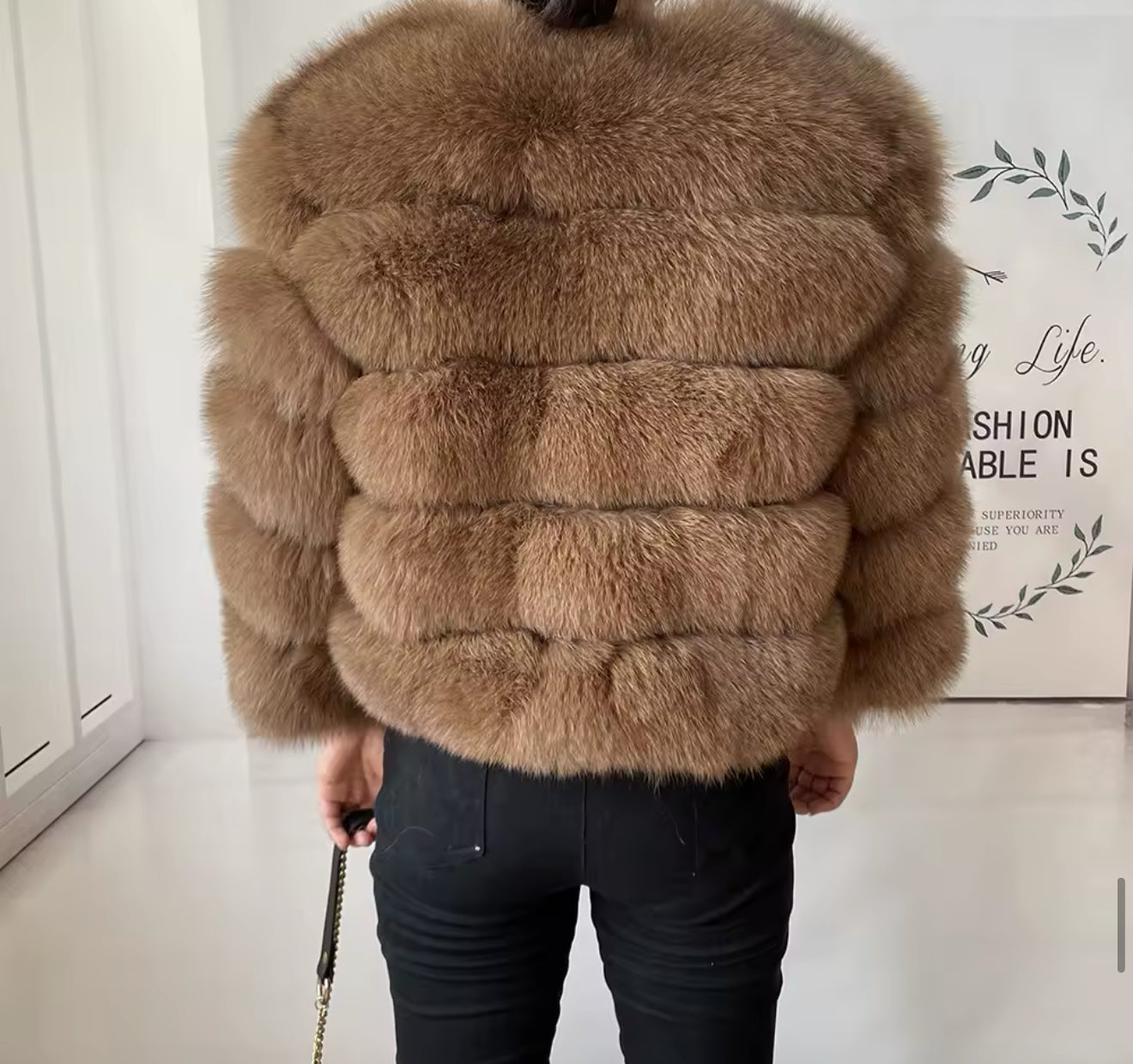 CARAMEL FOX FUR COAT