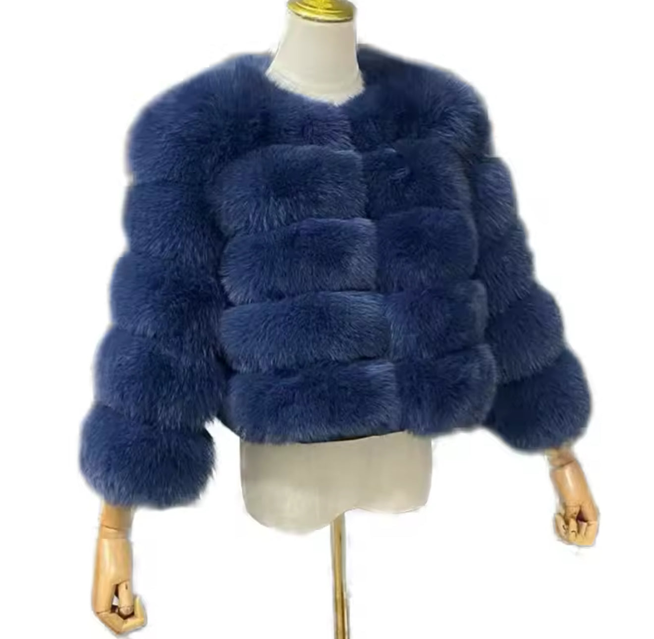 NAVY FOX FUR COAT