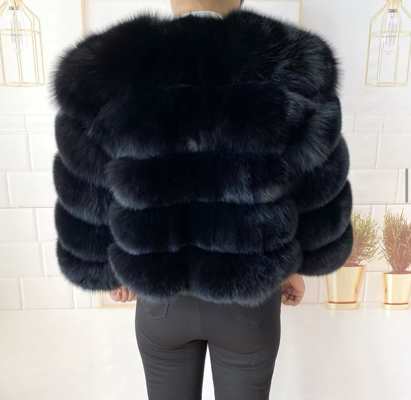 BLACK FOX FUR COAT
