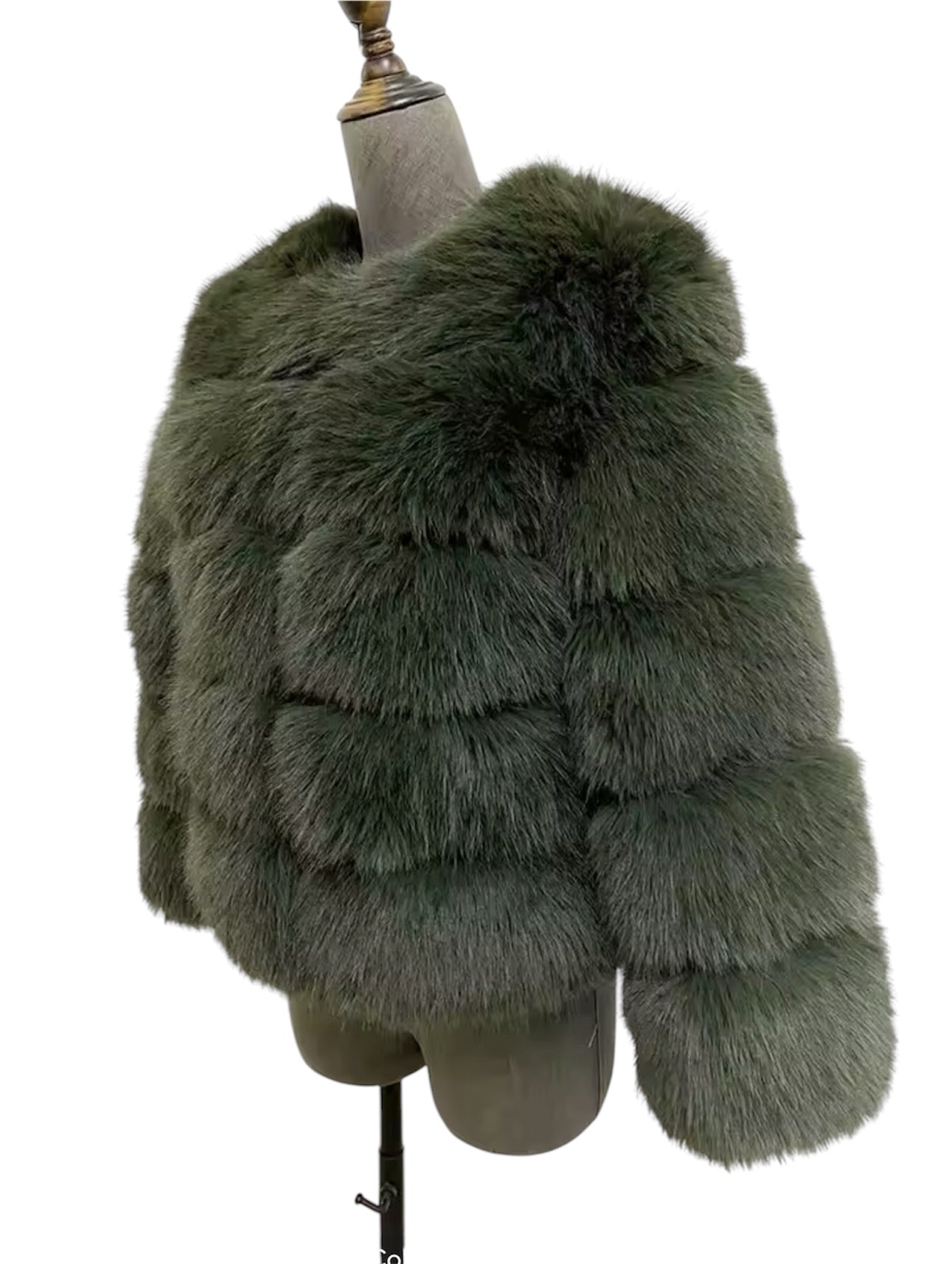 ARMY GREEN FAUX FUR COAT🎀