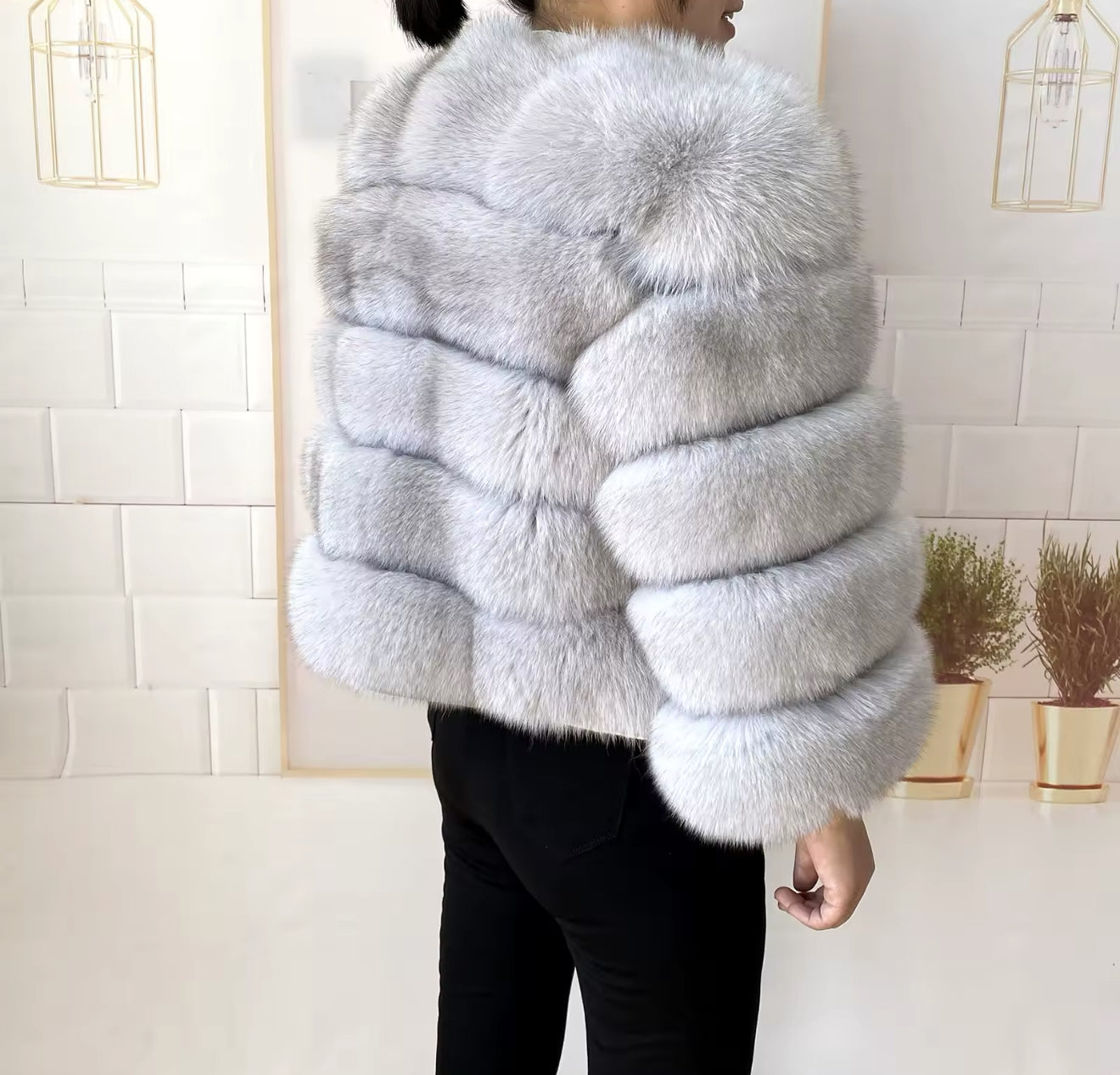 SILVER FOX FUR COAT