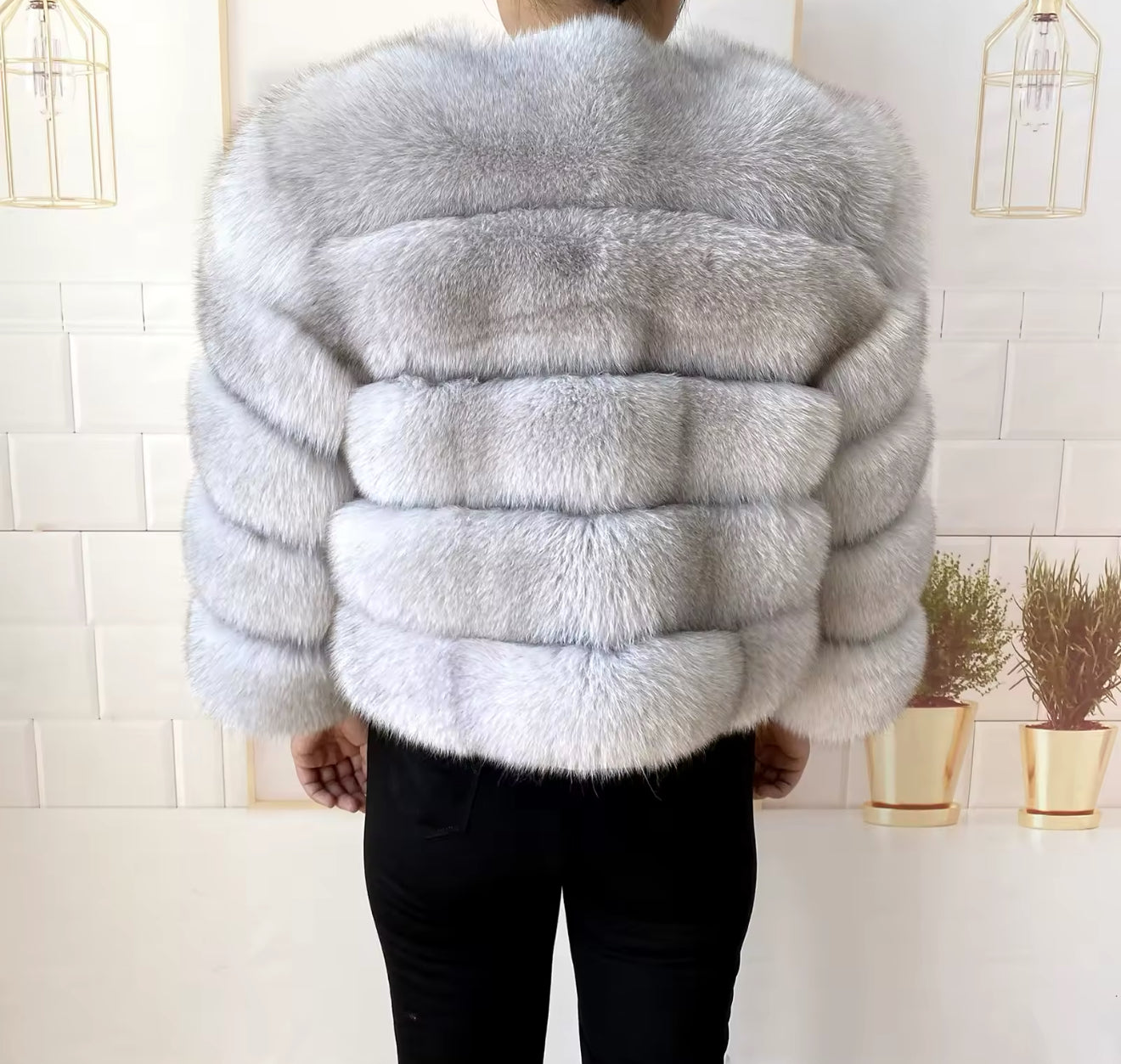 SILVER FOX FUR COAT