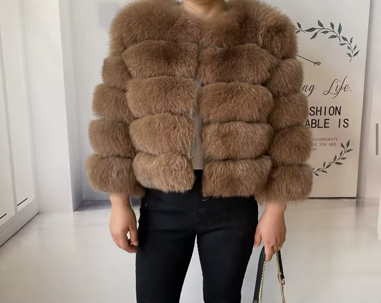 CARAMEL FOX FUR COAT