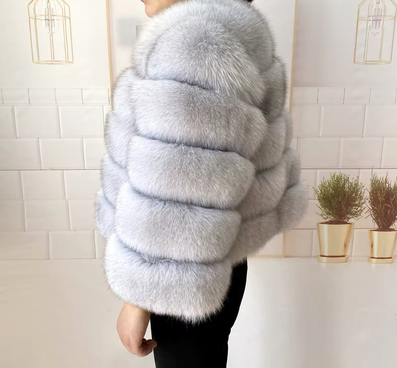 SILVER FOX FUR COAT
