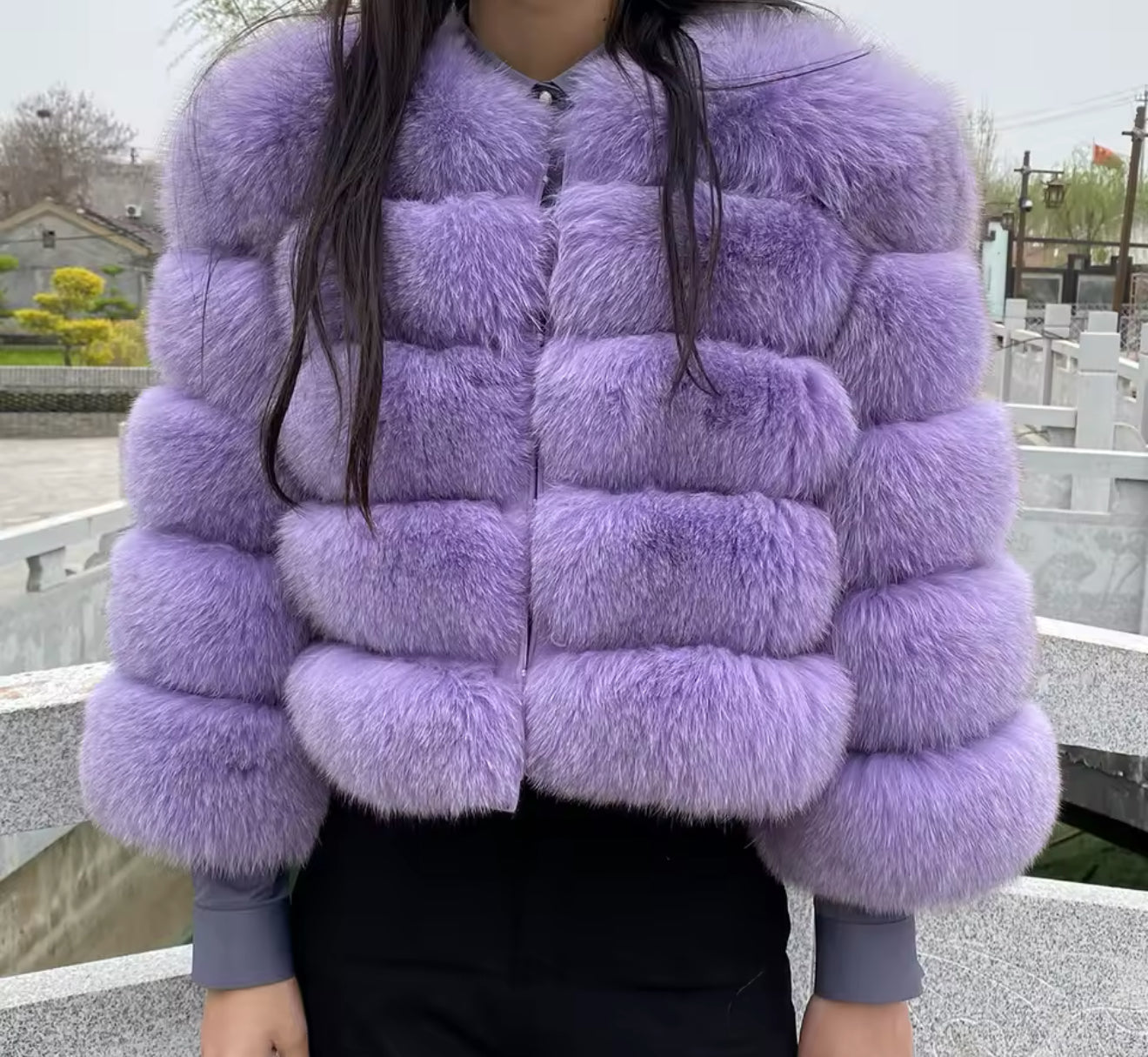 PURPLE FOX FUR COAT