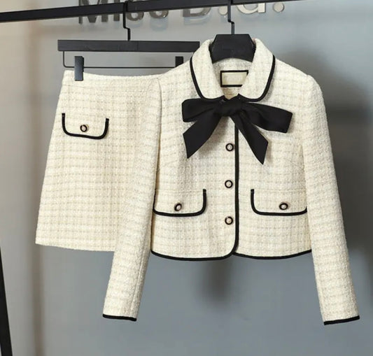 BEIGE TWEED BLAZER & SKIRT CO-ORD🤎