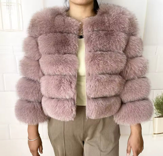 PINK FOX FUR COAT