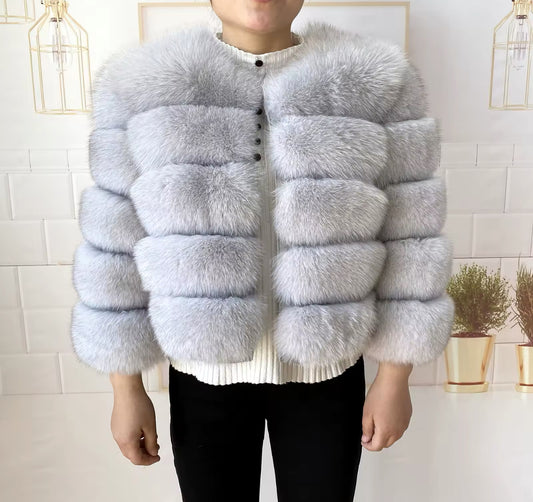 SILVER FOX FUR COAT