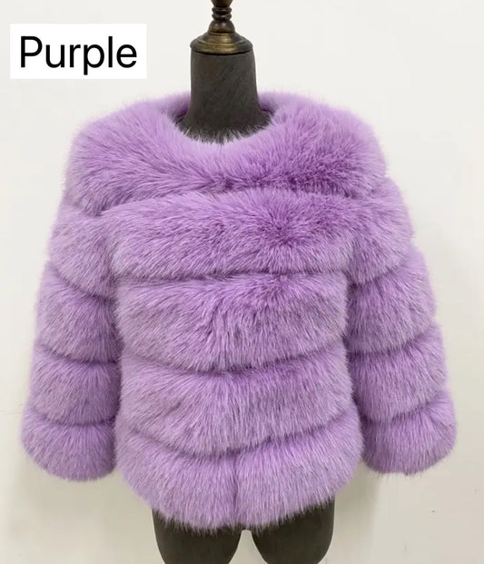 PURPLE FAUX FUR COAT🎀