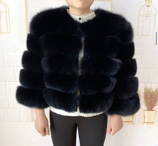 BLACK FOX FUR COAT