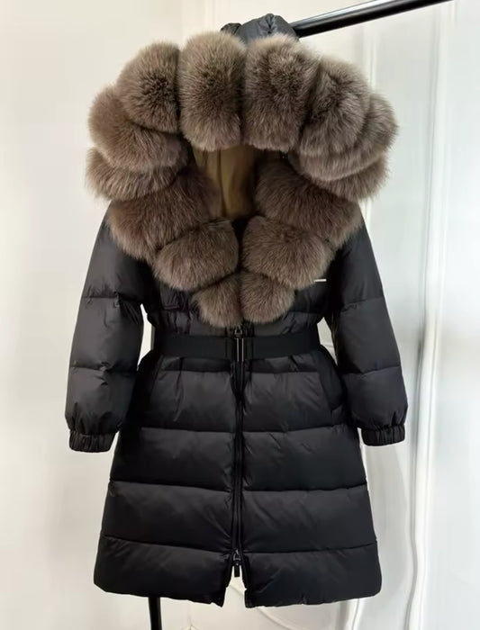 LONG FOX FUR HOOD COAT❄️