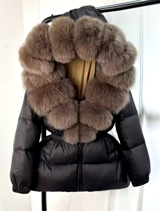 FOX FUR HOOD COAT🤎