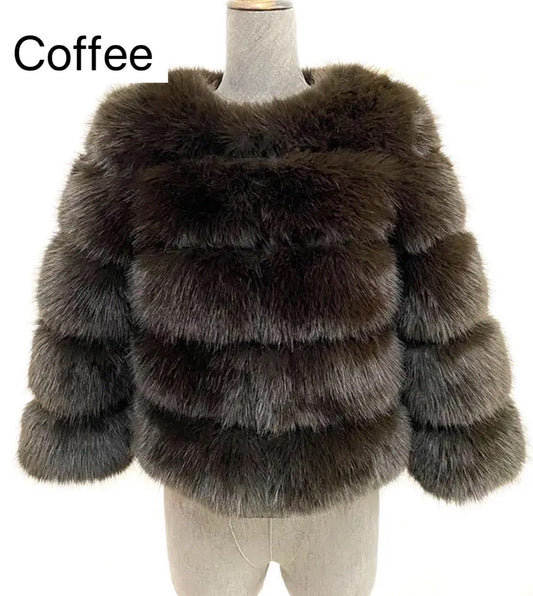 COFFEE FAUX FUR COAT🎀
