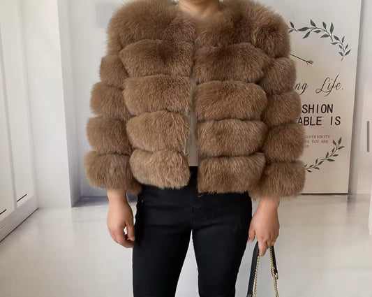 CARAMEL FOX FUR COAT