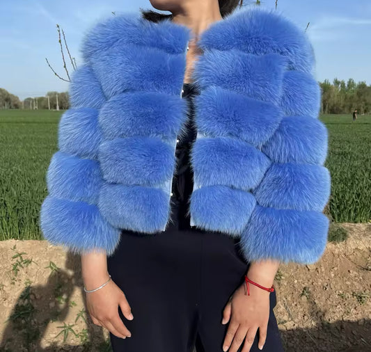 BABY BLUE FOX FUR COAT