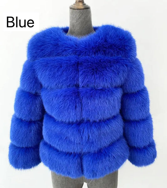 BLUE FAUX FUR COAT🎀